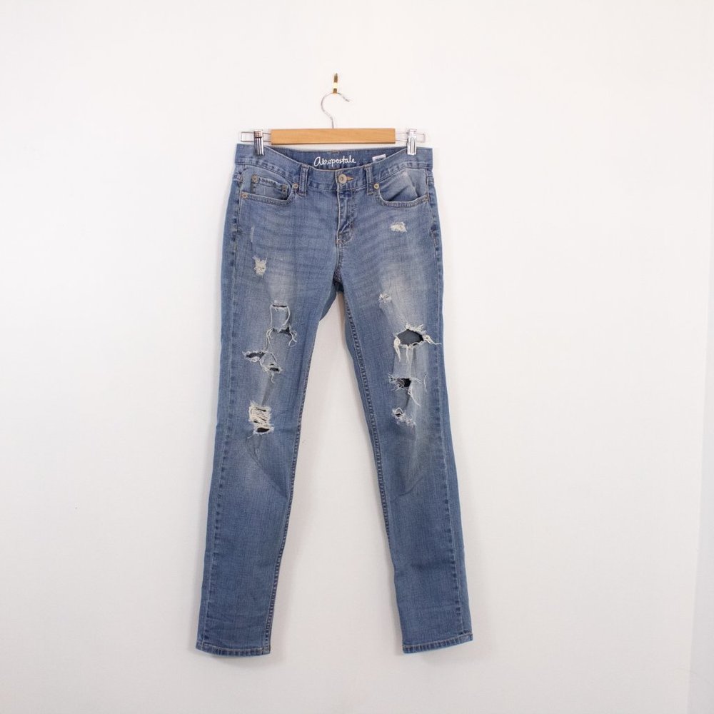 *Aeropostale Ripped Mid-Low Rise Jeans - Picture 4 of 4